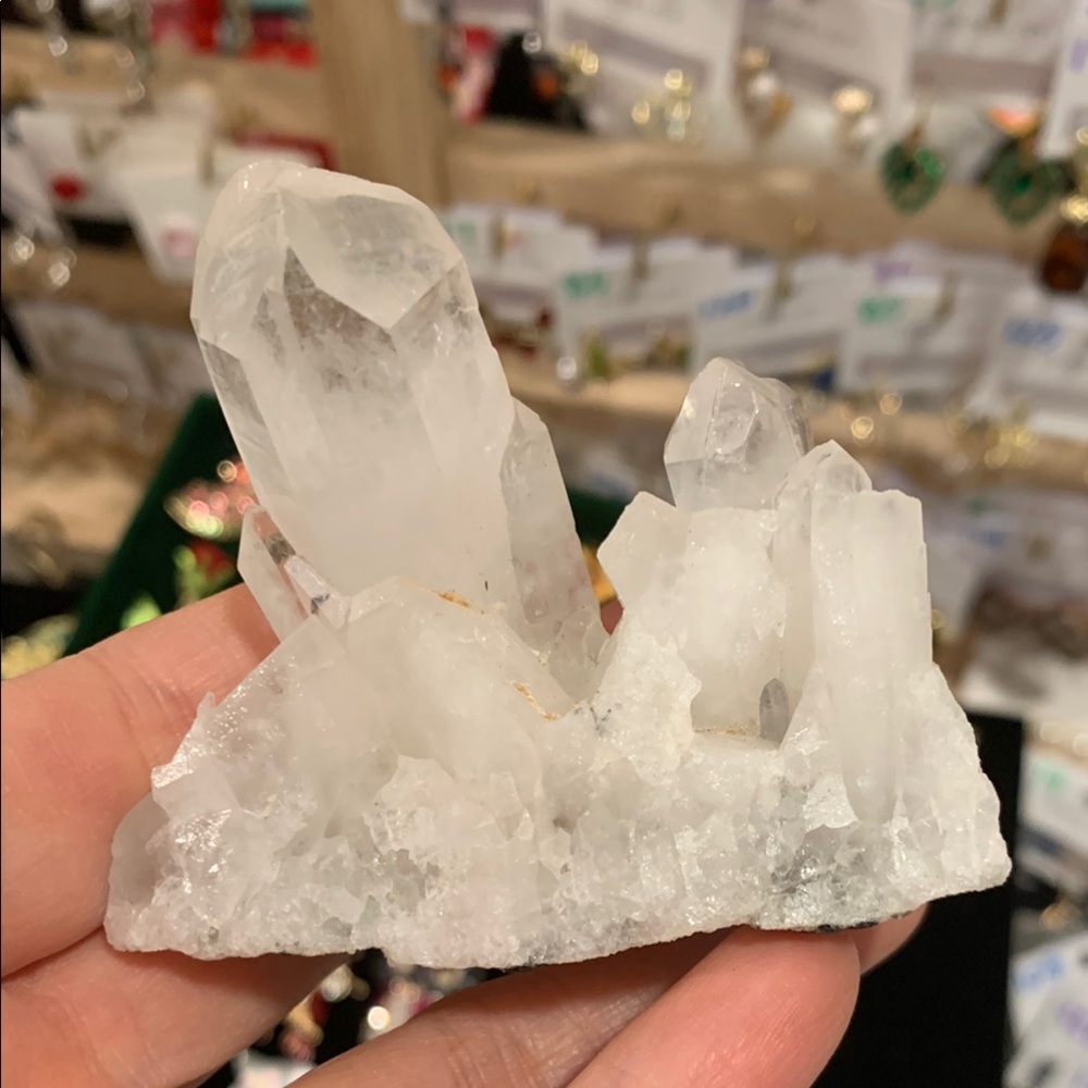 Elegant White Crystal Cluster Home Accent